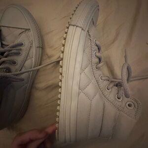 Converse All-Stars Classic Quilted High-Top Sneakers in Light Gray